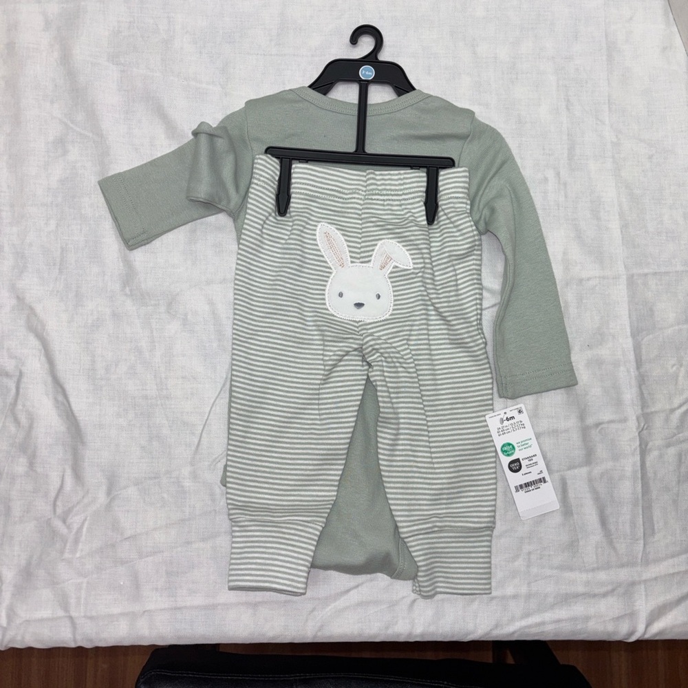 Carter's Long Sleeve Easter Tee - Sage Green - Picture 2 of 4